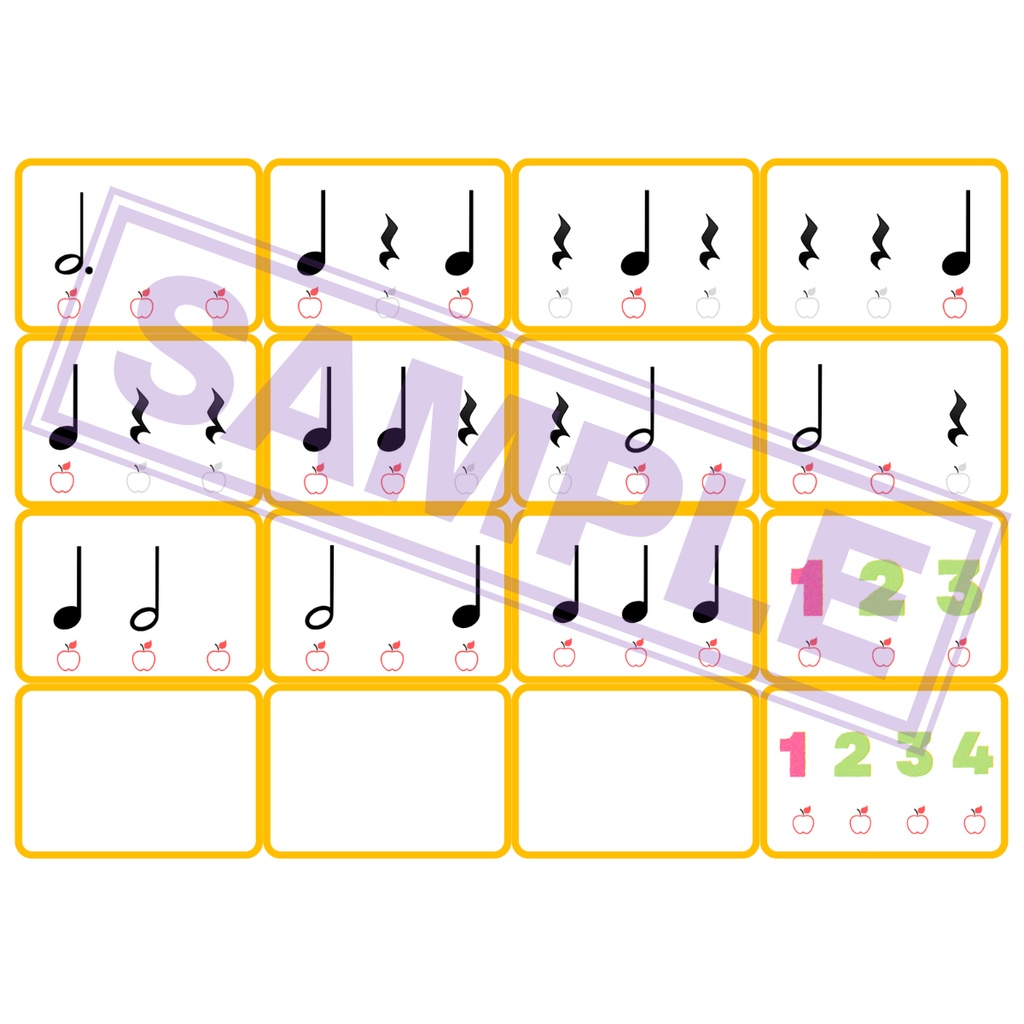 【自宅プリント用】リズムカード (初歩の方向け)