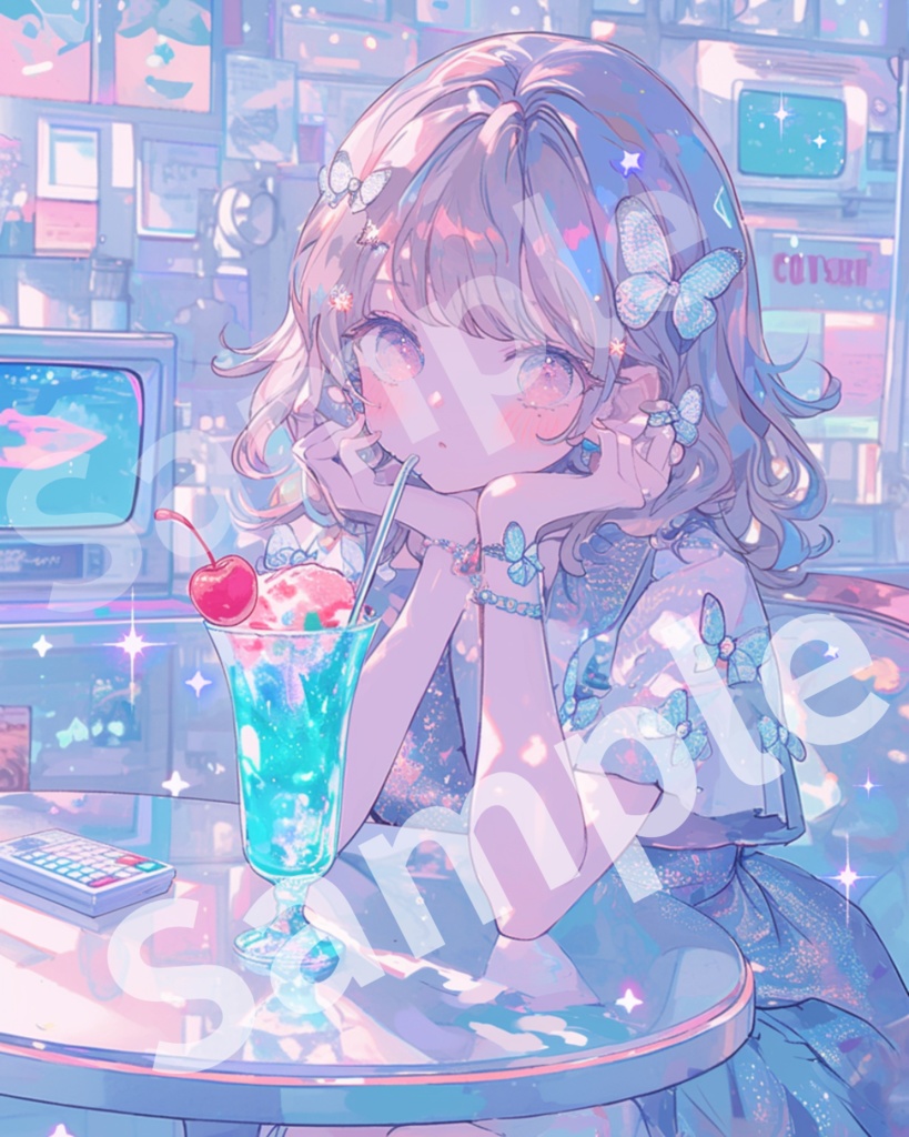 みずいろクリームソーダ ステッカー