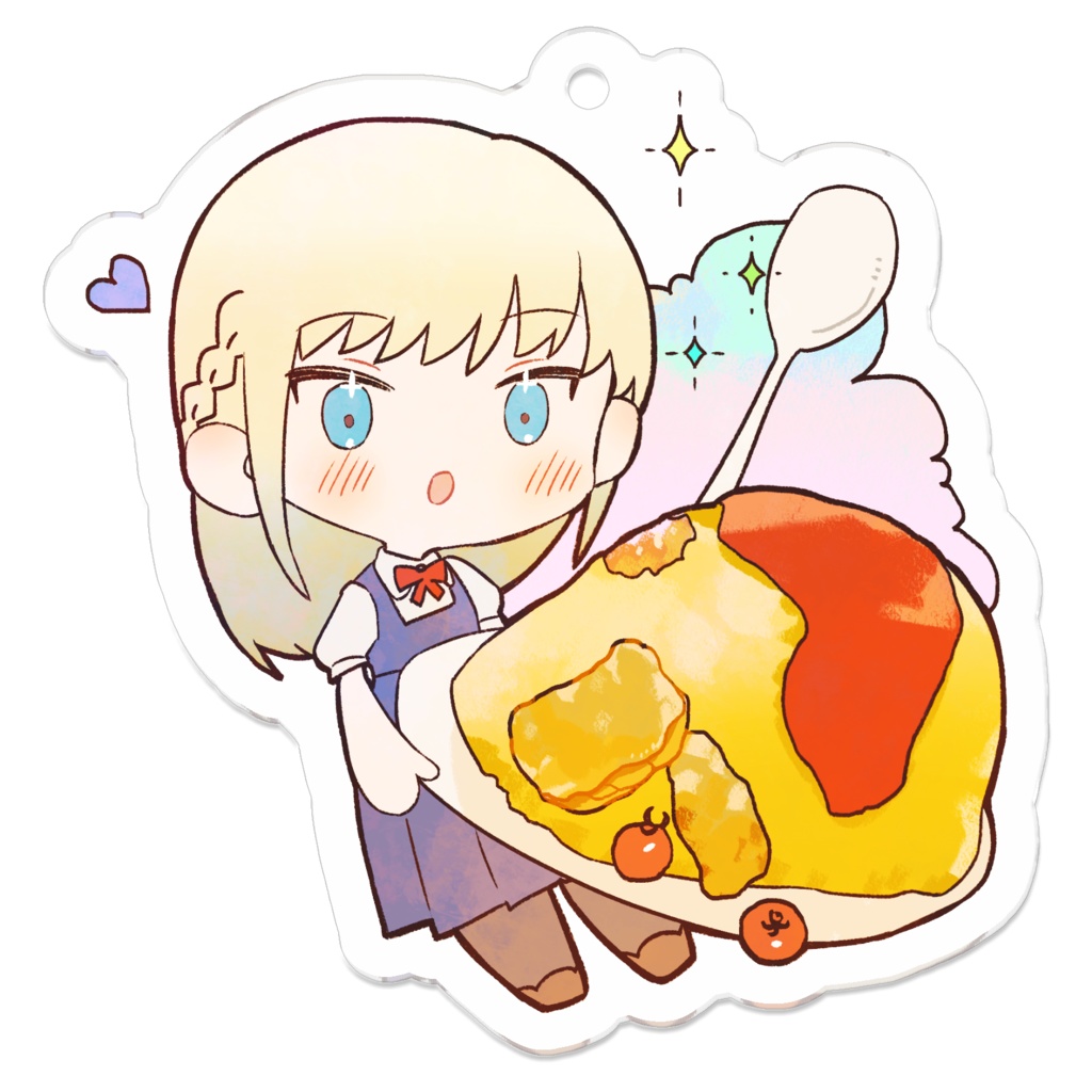 【大食いちゃんシリーズ】みかくちゃんアクリルキーホルダー（オムライス）