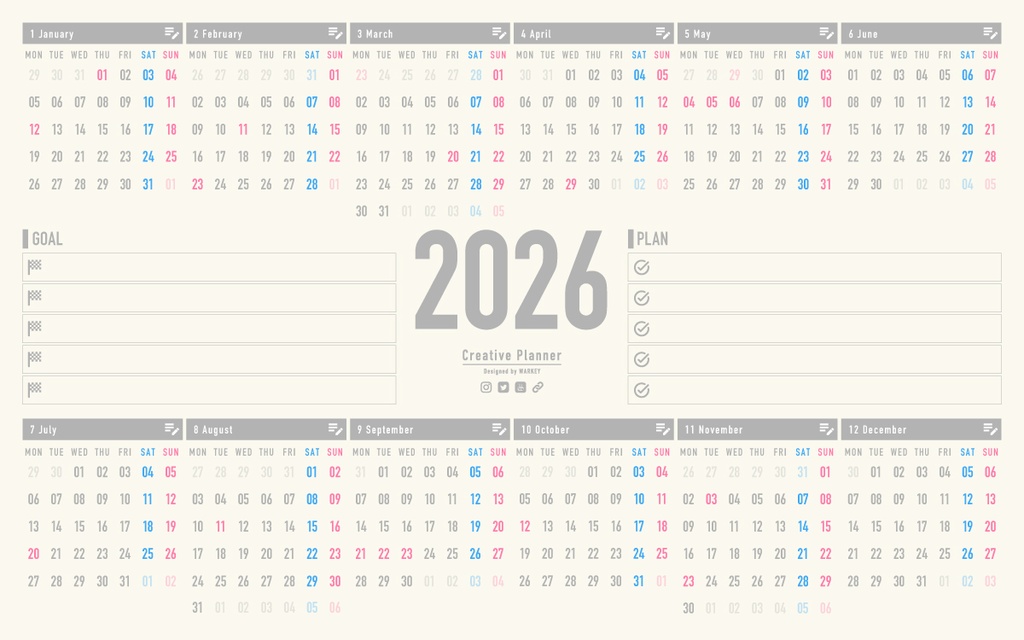 2025年版デジタルプランナー | Creative Planner 2026