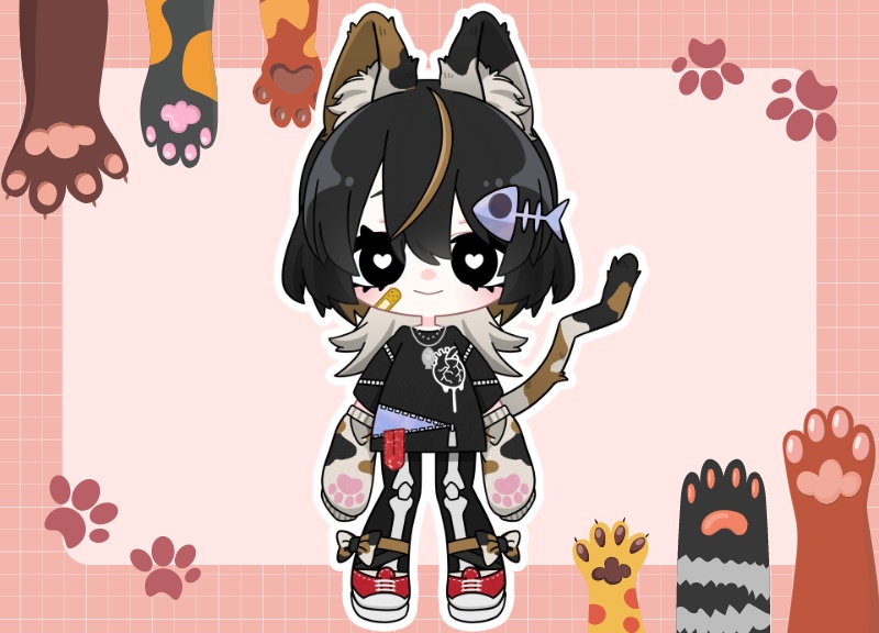 【汎用モデル】三毛猫カラーの女の子【VTS対応】