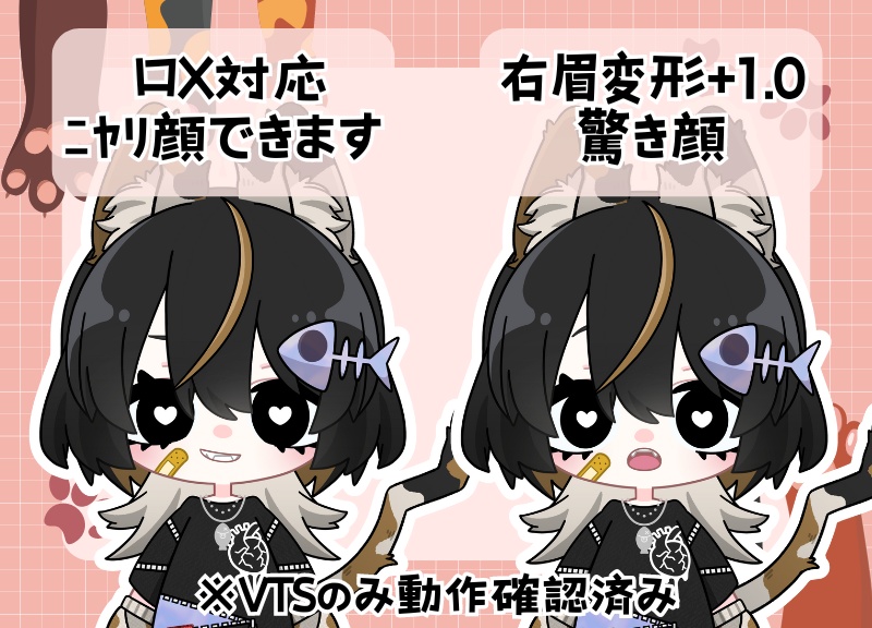 【汎用モデル】三毛猫カラーの女の子【VTS対応】