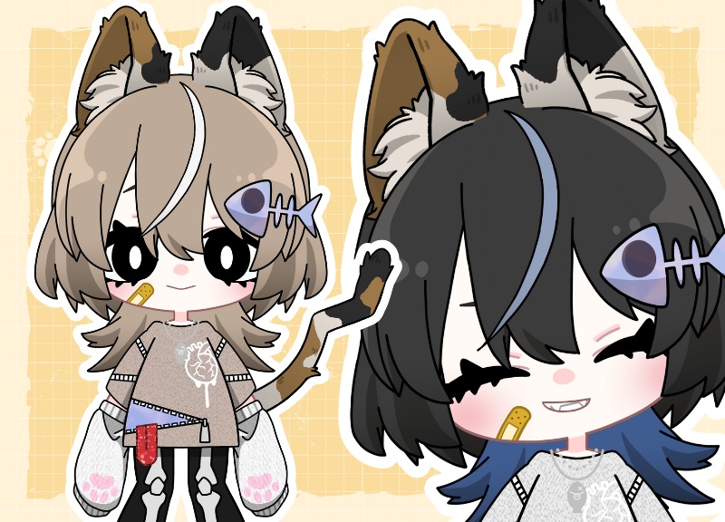 【汎用カスタマイズver】三毛猫カラーの女の子【VTS対応】