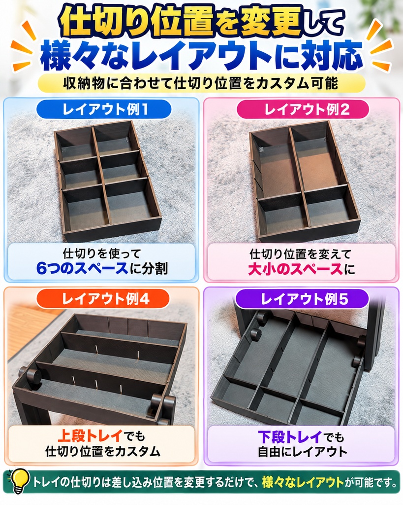 【トランスフォームA】専用可動式3段トレイ