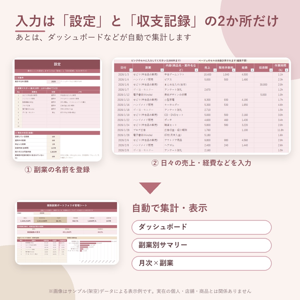 複数副業ポートフォリオ管理シート