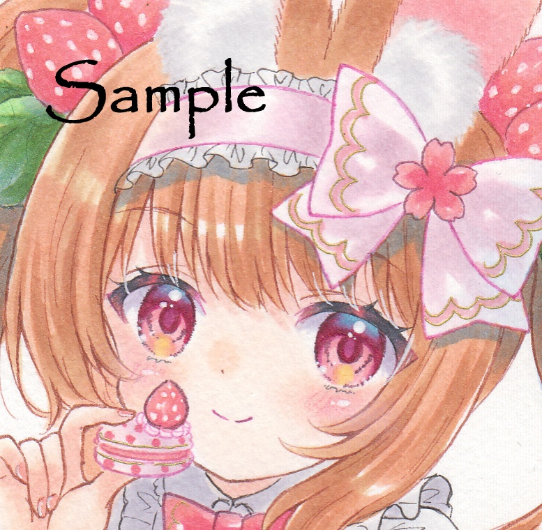 *手描きイラスト原画*創作*オリジナル*春うさぎ*A5サイズ*