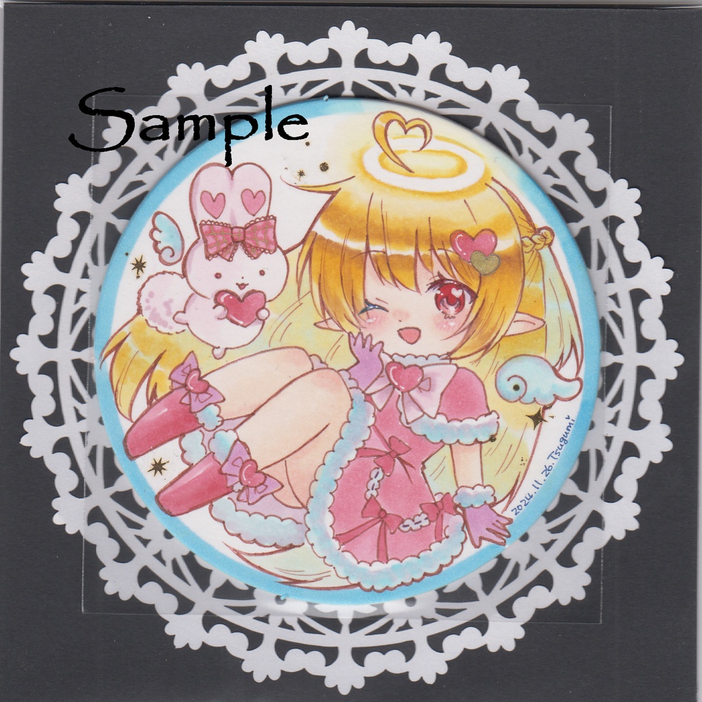 ＊手描きイラスト原画＊創作＊コースターカード（イリス）＊90×90㎜＊