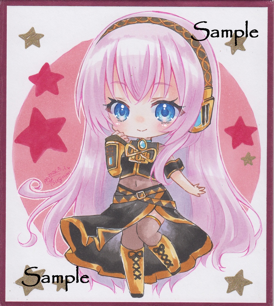 *手描きイラスト原画*VOCALOID*寸松庵色紙*4種*