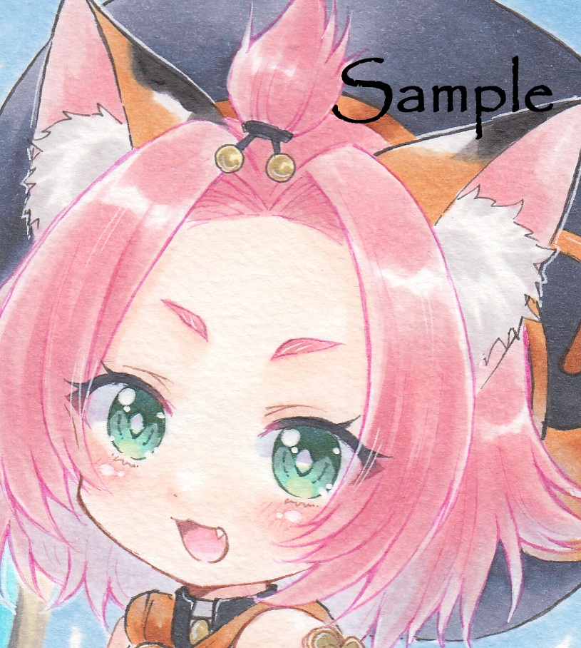 ＊手描きイラスト原画＊原神＊ディオナ＊A5サイズ＊（難あり）