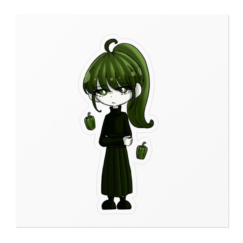 🫑 果物・野菜シリーズ - ピーマンちゃん ステッカー