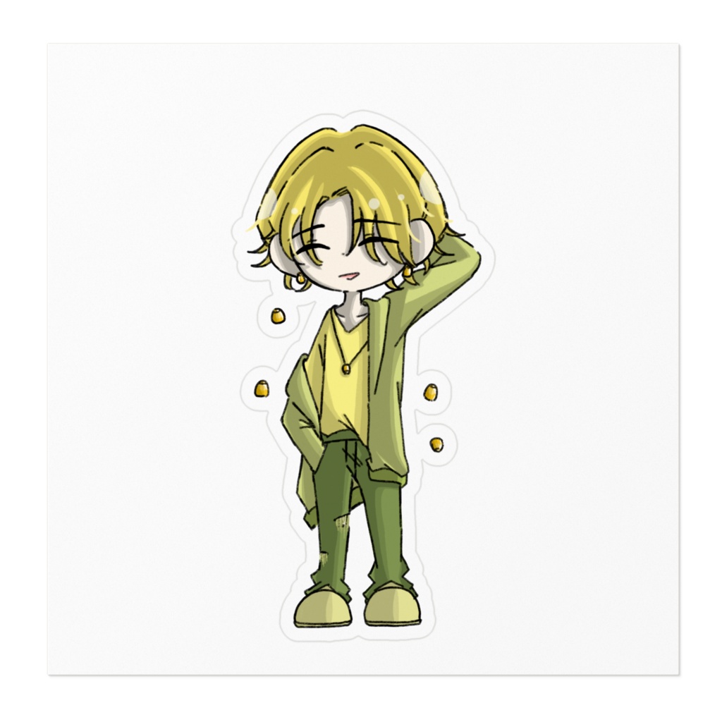 🌽 果物・野菜シリーズ - とうもろこしくん ステッカー