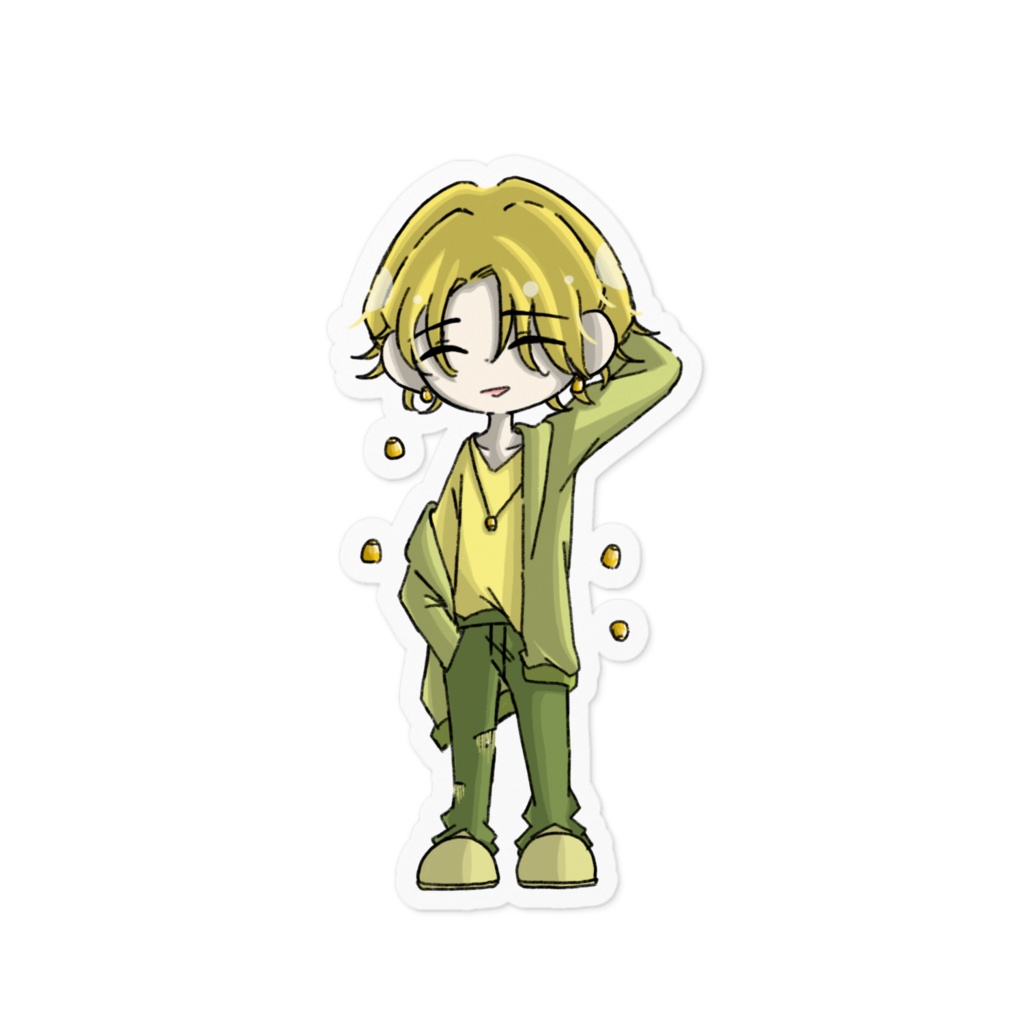 🌽 果物・野菜シリーズ - とうもろこしくん ステッカー