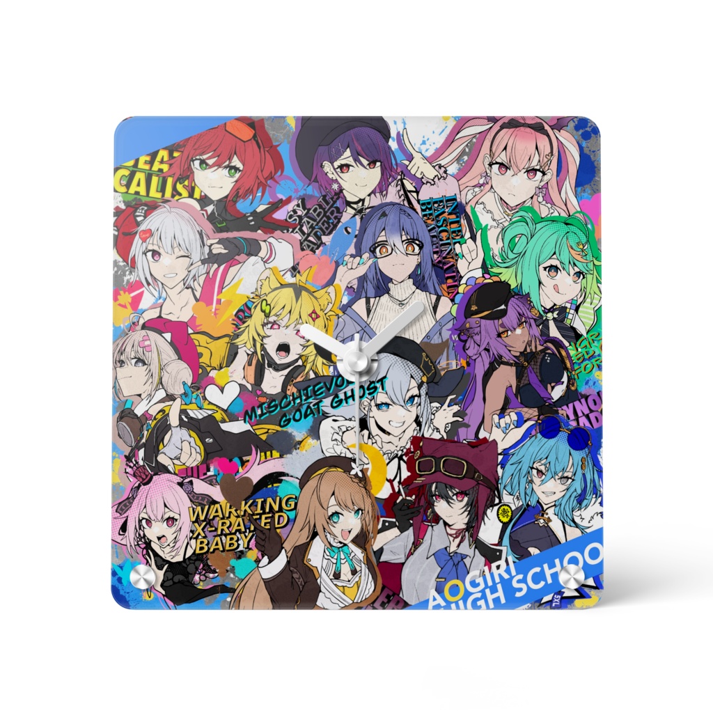 あおぎり高校推しメンステッカーvol.2　集合アクリルクロック