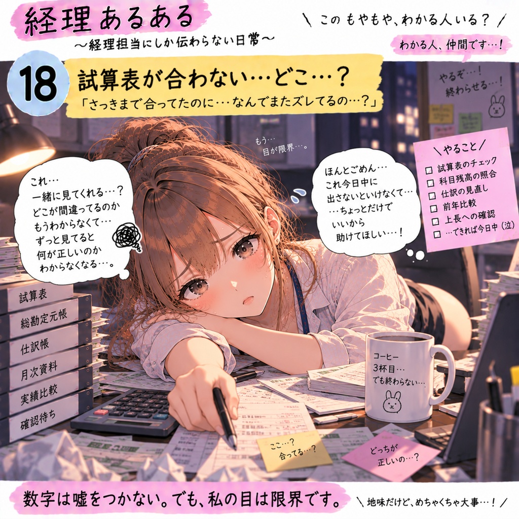 経理担当にしか伝わらない「経理あるある」20選|AIイラスト画像集