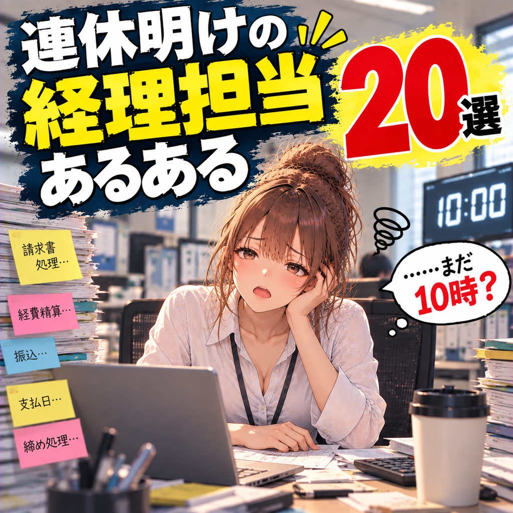 連休明けの経理担当にしか伝わらない「あるある」20選｜AIイラスト