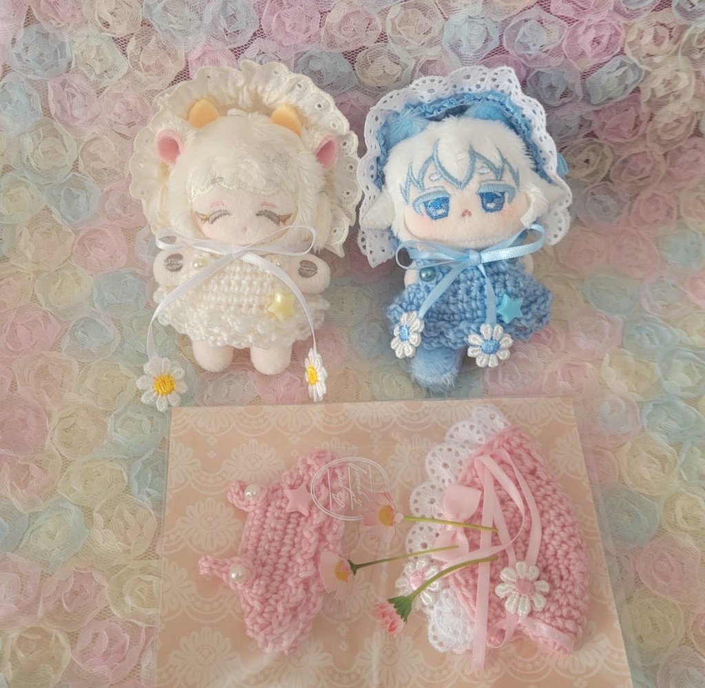 5cmぬい用　ボンネット・ワンピース