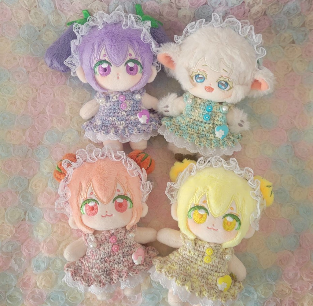 10cmぬい用　ヘッドドレス・ワンピース