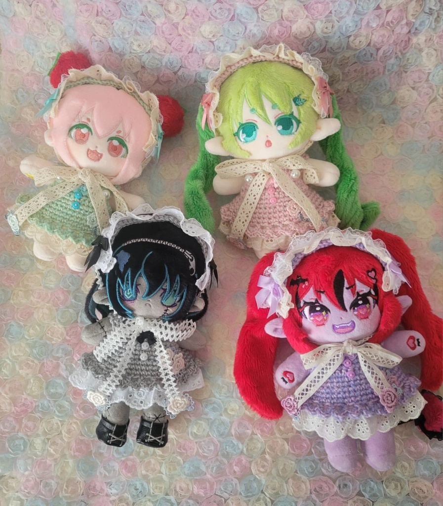 15cmぬい用　ヘッドドレス・ワンピース