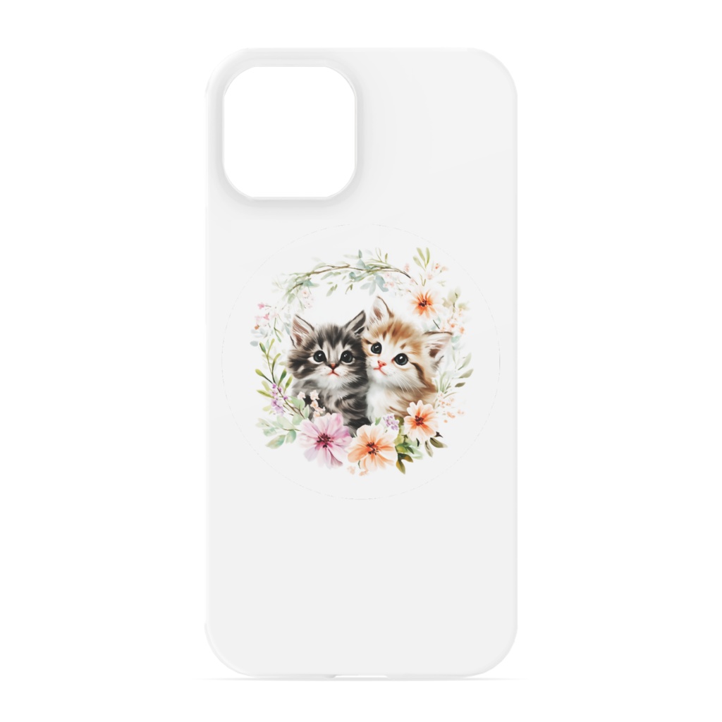猫のキャラメル&チョコ in Flower:iPhoneケース - iPhone 13