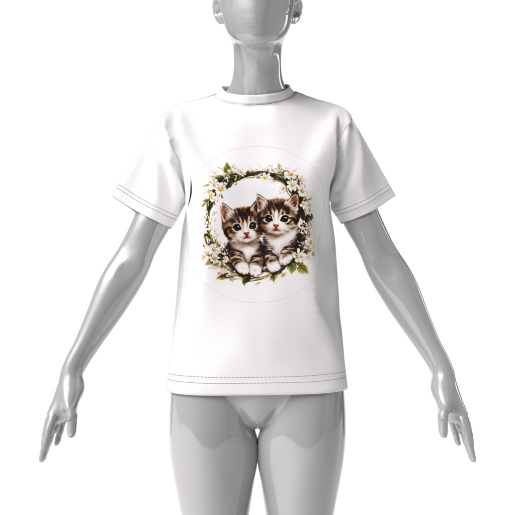 双子猫のココアとモカ♪フラワーリース