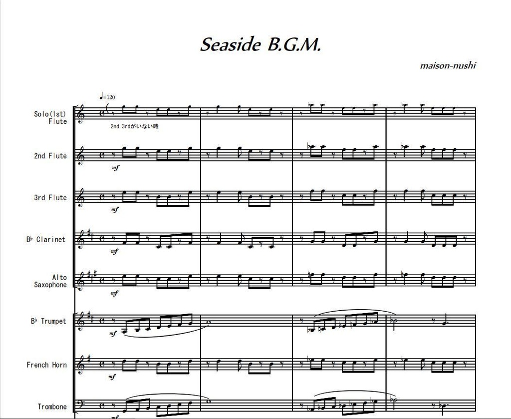 Seaside B.G.M.《Full score》