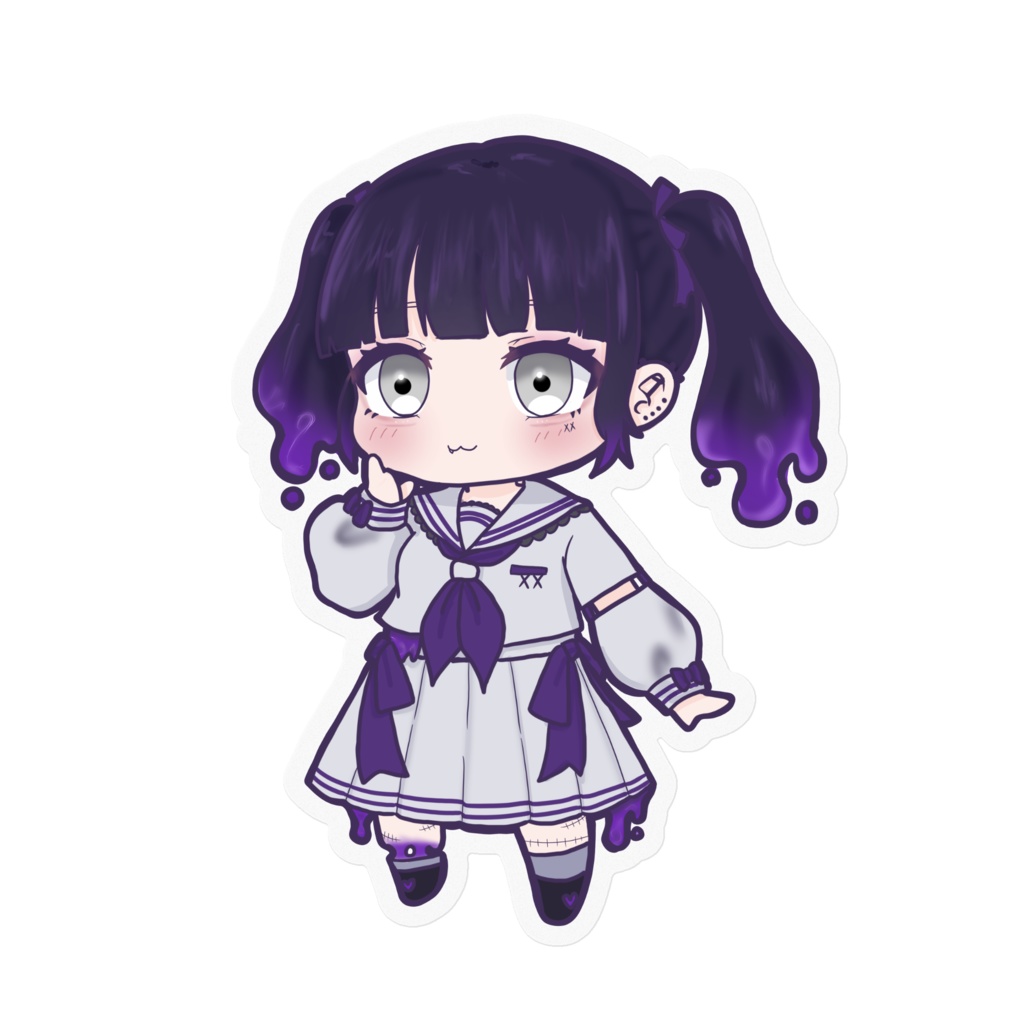 ミニキャライラスト　クリアステッカー