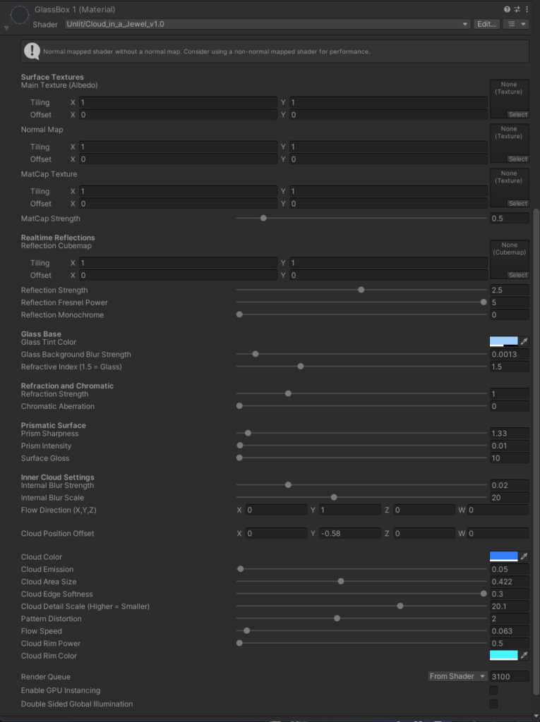 【VRC Shader】 動く雲水晶 - Cloudy Crystal -
