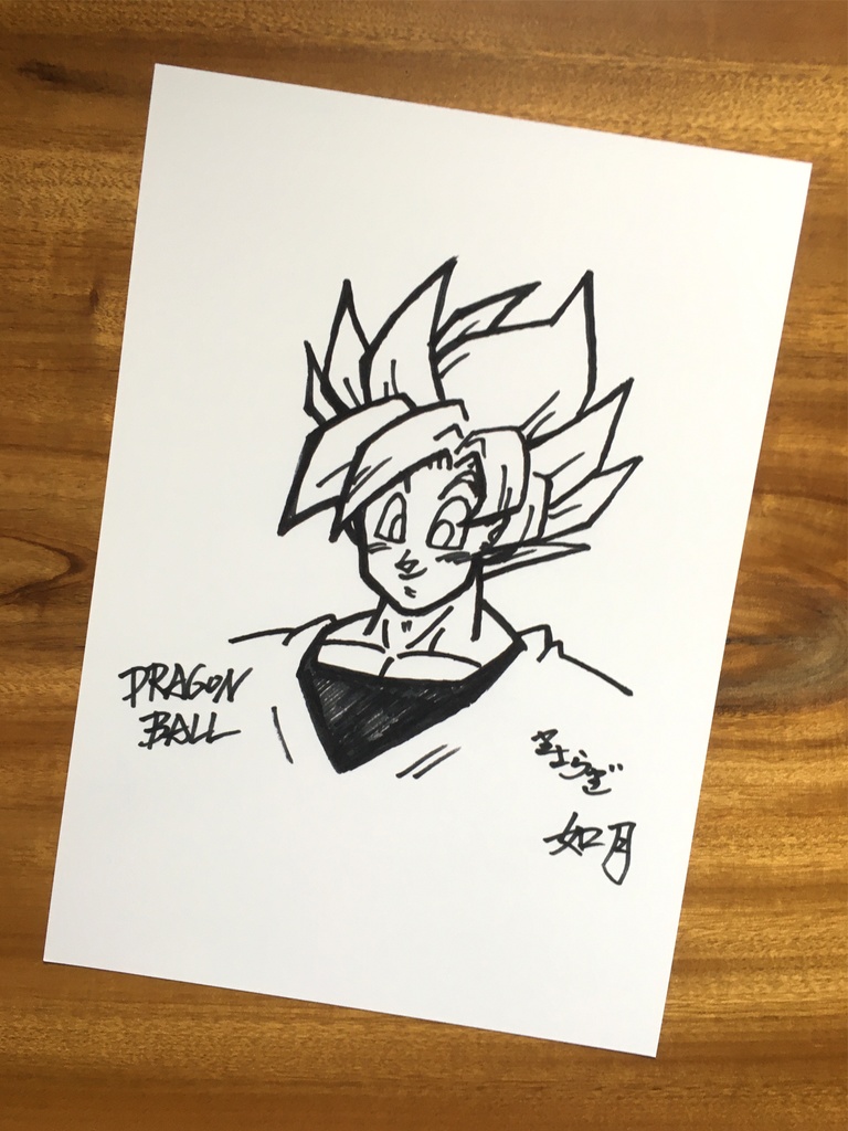 両面 A4ポスター/超サイヤ人悟飯「セル編」ジャンプ流!もどき×サイン描き・超サイヤ人悟空