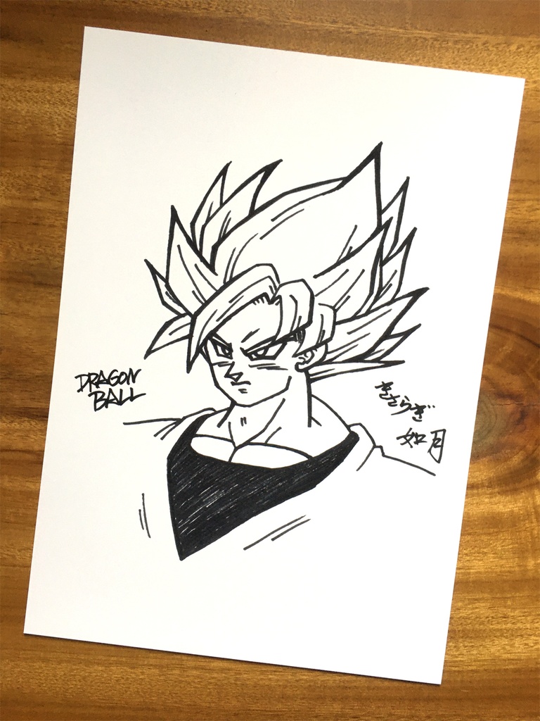 両面 A4ポスター/悟空 天下一武道会「マジュニア編」ジャンプ流!もどき×サインもどき・超サイヤ人悟空