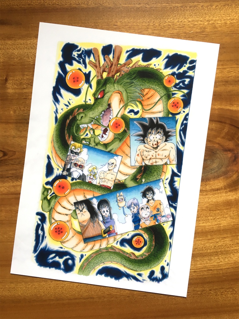 両面 A4ポスター5枚 まとめ/マジュニア編・ピッコロ大魔王編・フリーザ編・セル編ジャンプ流!もどき×サイン描き・悟空