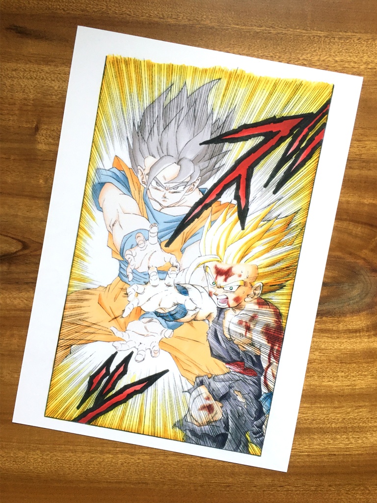 両面 A4ポスター5枚 まとめ/マジュニア編・ピッコロ大魔王編・フリーザ編・セル編ジャンプ流!もどき×サイン描き・悟空