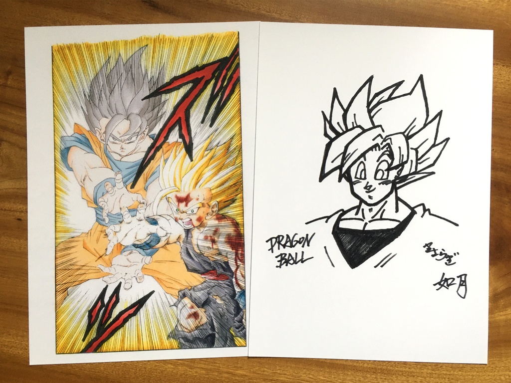 両面 A4ポスター5枚 まとめ/マジュニア編・ピッコロ大魔王編・フリーザ編・セル編ジャンプ流!もどき×サイン描き・悟空