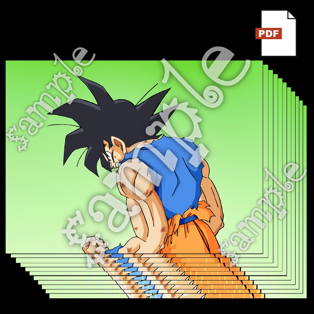 孫悟空ver. ドラゴンボール手描き動画 YouTube 原画イラストのみ/パラパラ漫画・スマホ版イラスト付き