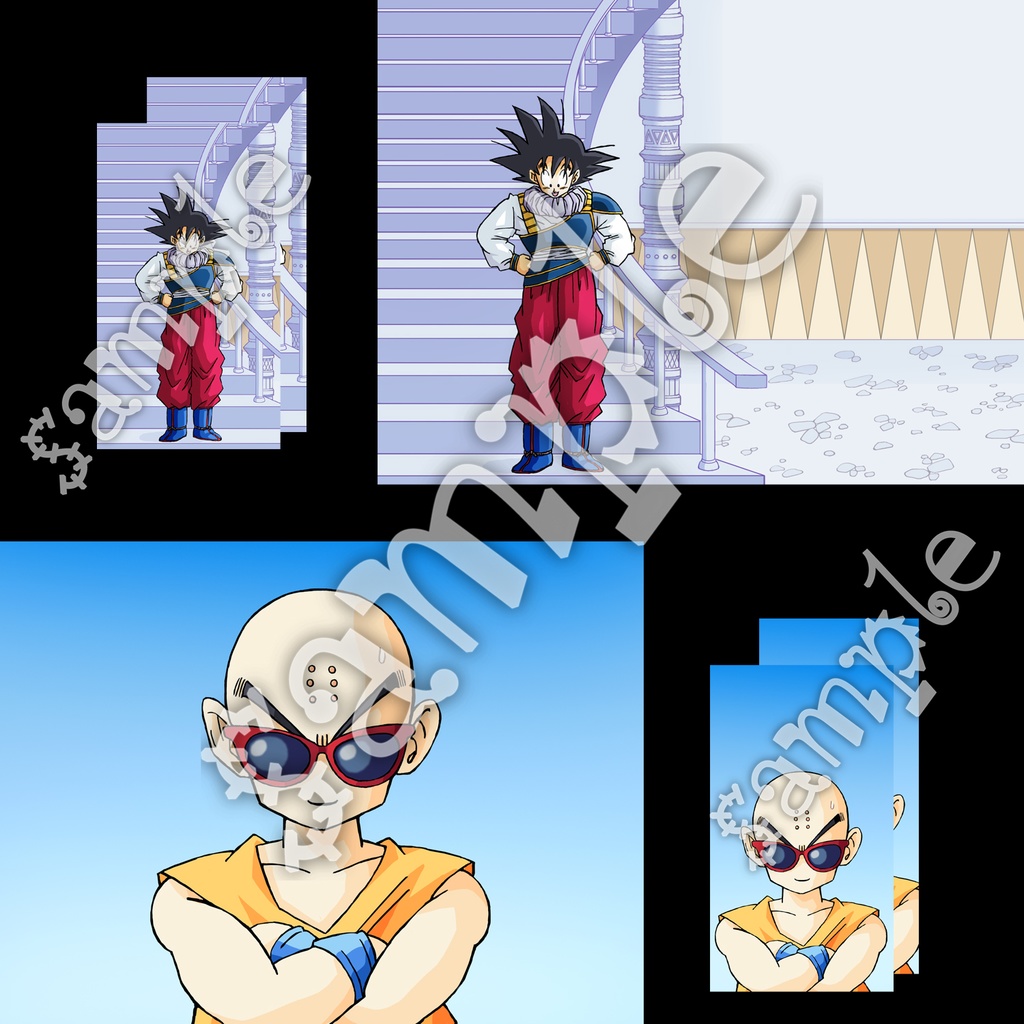 悟空の仲間たち 蛇の道 etc・原画イラスト8枚+スマホ14枚/ドラゴンボール手描き動画 YouTube