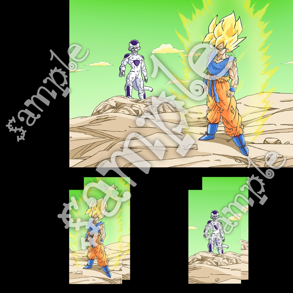 超サイヤ人悟空 フリーザ 覚醒 etc・原画イラスト5枚+スマホ6枚/ドラゴンボール手描き動画 YouTube