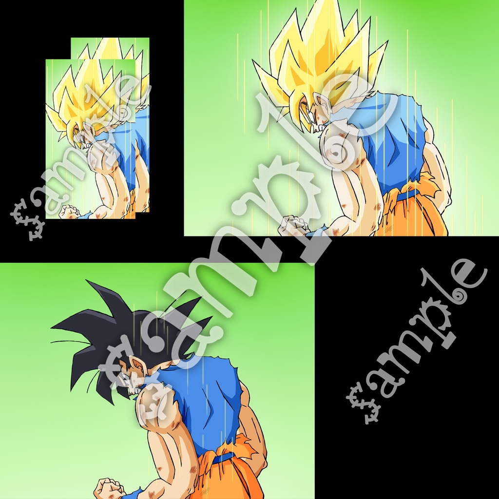 超サイヤ人悟空 フリーザ 覚醒 etc・原画イラスト5枚+スマホ6枚/ドラゴンボール手描き動画 YouTube