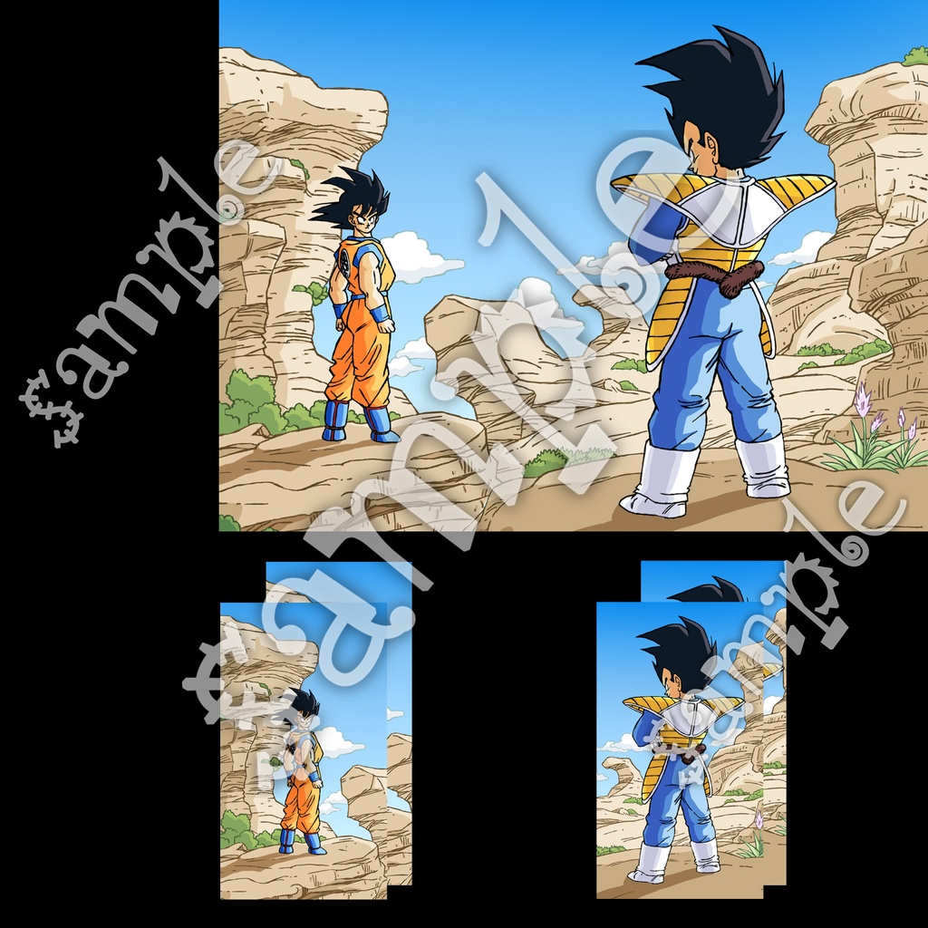 悟空対ベジータ スカウター etc・原画イラスト6枚+スマホ10枚/ドラゴンボール手描き動画 YouTube
