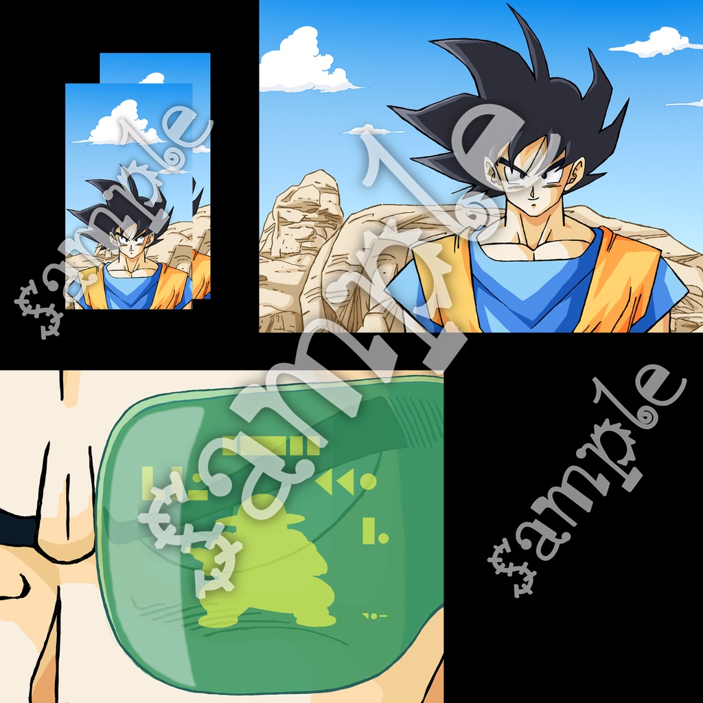 悟空対ベジータ スカウター etc・原画イラスト6枚+スマホ10枚/ドラゴンボール手描き動画 YouTube