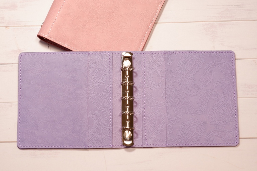 【M5スクエア】システム手帳:ペイズリー柄