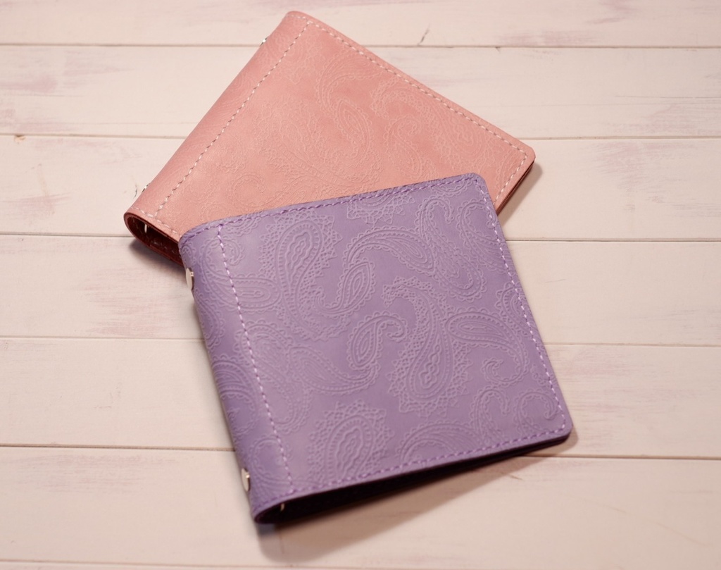 【M5スクエア】システム手帳:ペイズリー柄