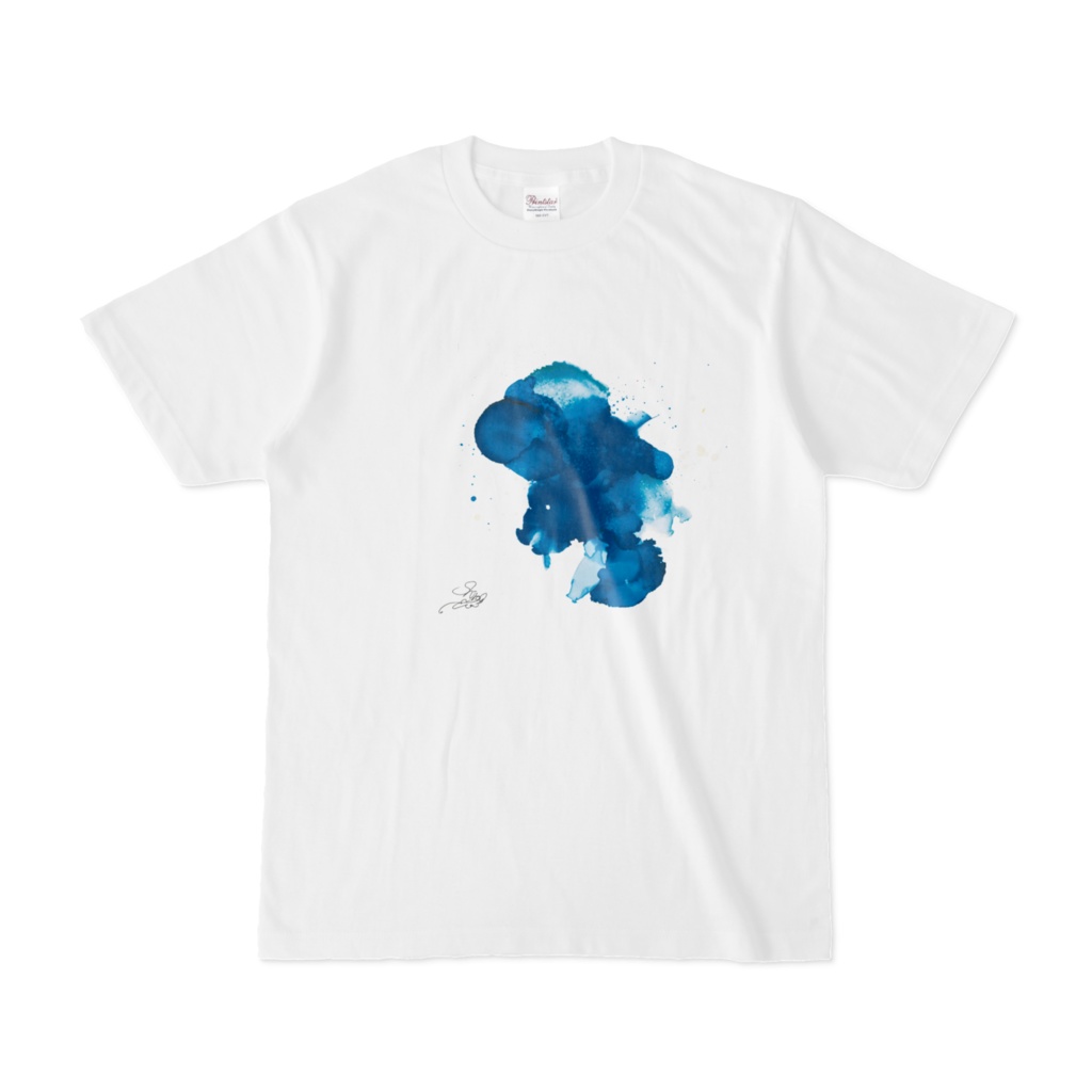【オリジナルTシャツ】アルコールインクアート(ブルー)