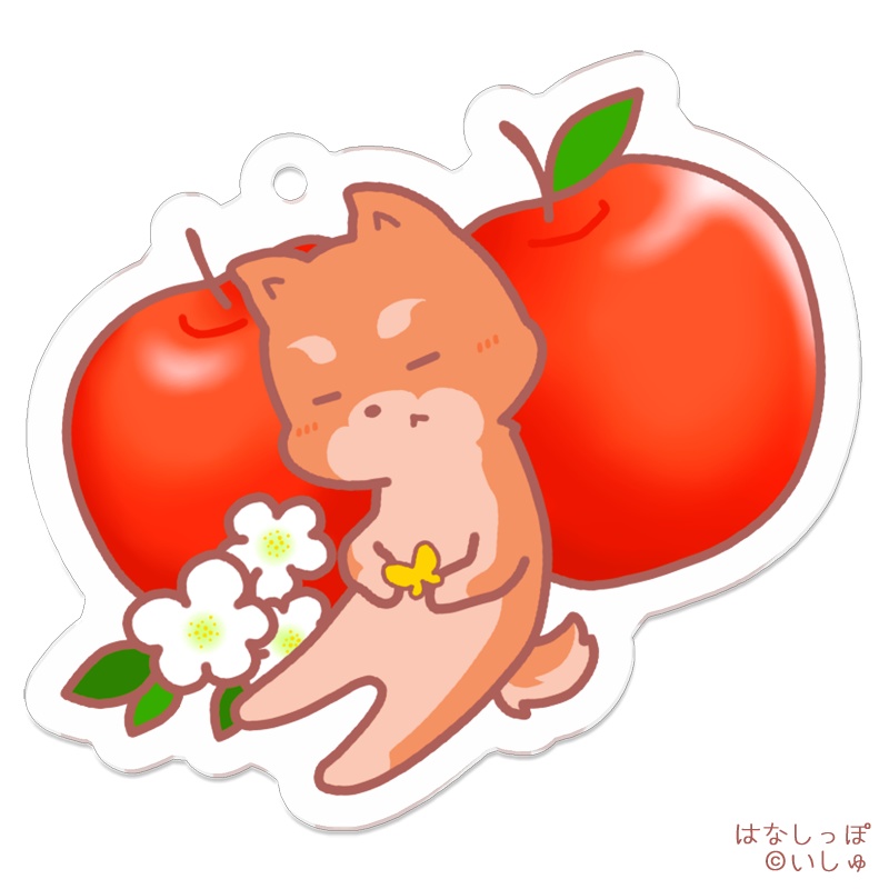 受注販売◆アクキー テンプーくんとりんご