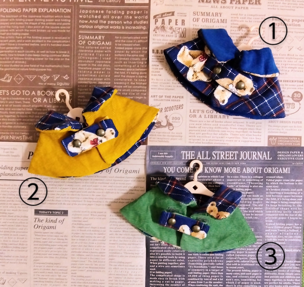 おてのりぬい用ケープ(クラシカルモダン・ベアチェック柄/ブルー)