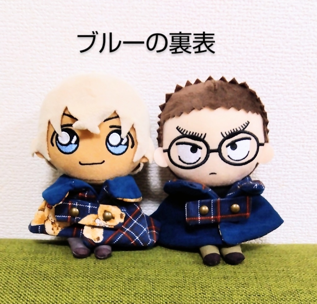 おてのりぬい用ケープ(クラシカルモダン・ベアチェック柄/ブルー)