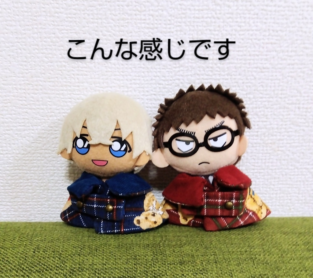 10センチぬい用マント(クラシカルモダン・ベアチェック柄/レッドブラウン×ガーネット)