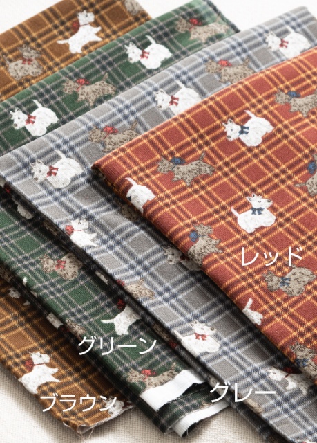 10センチぬい用マント(クラシカルモダン・テリアチェック柄/ブラウン)