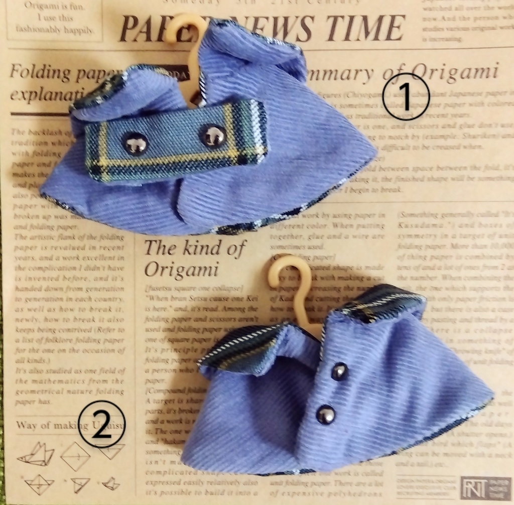 10センチぬい用マント(タータンチェック柄/グリーン)