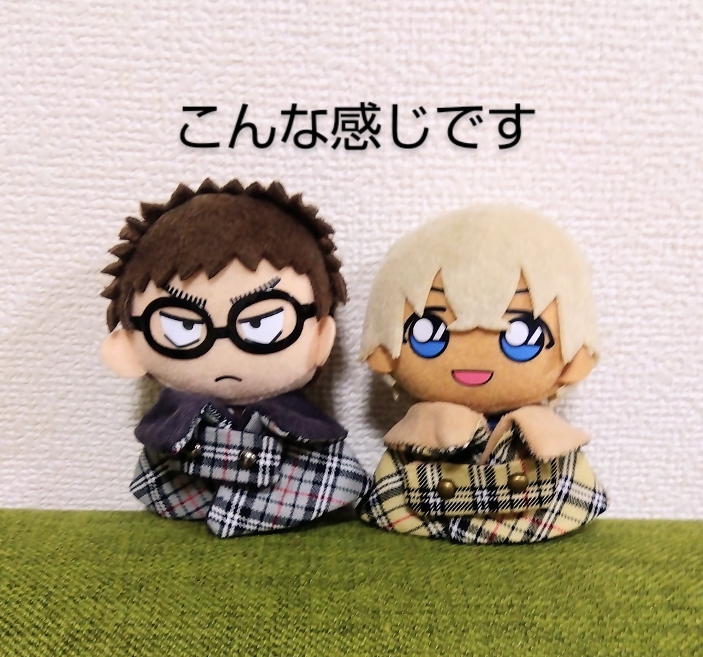 10センチぬい用マント(タータンチェック柄/グレー・ベージュ)