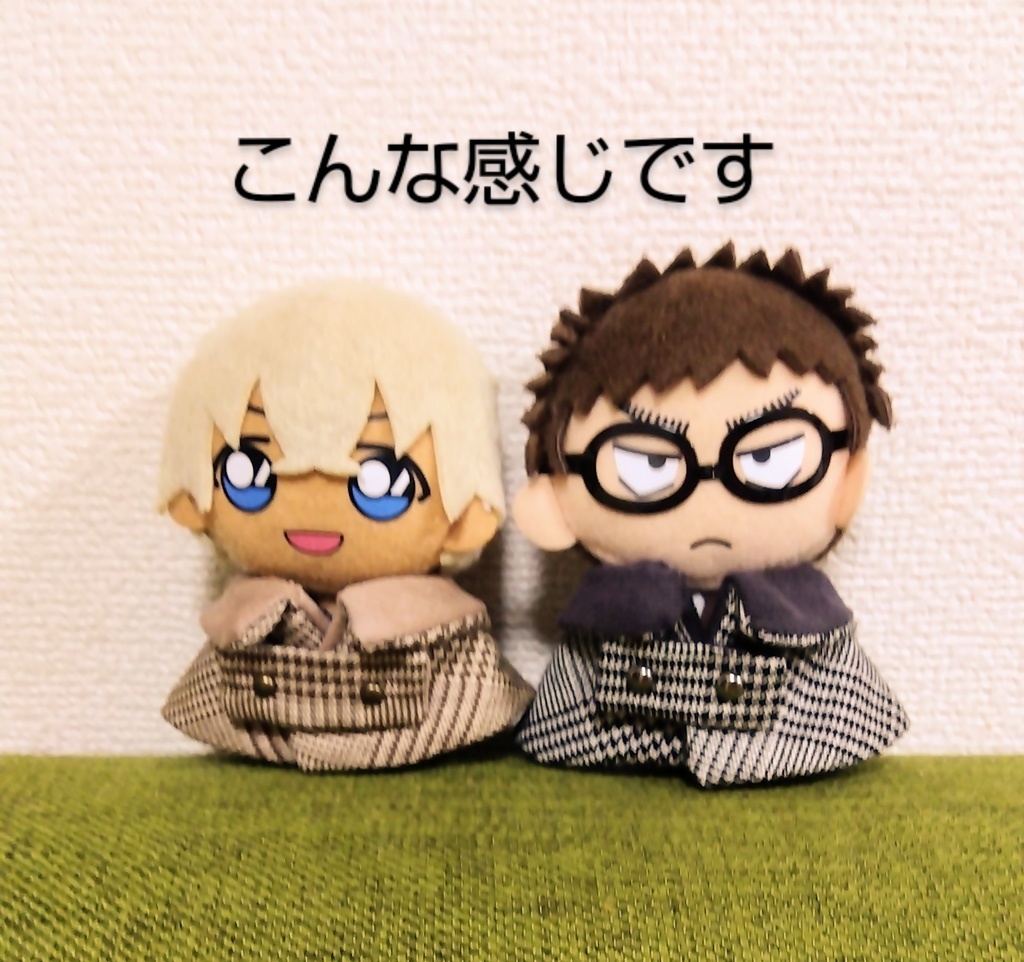 10センチぬい用マント(グレンチェック柄/グレー・ベージュ)