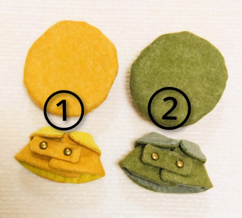 起毛生地のマントと帽子（セット）／10センチぬい用